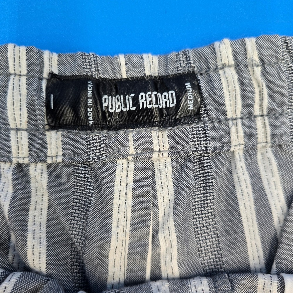 Public Record Salem Striped Textured Shorts Navy Blue White‎ Men's Medium NWT - Picture 3 of 8